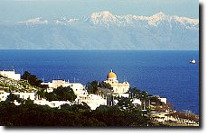 Santa Cesarea Terme and the mountains of Albania in the background